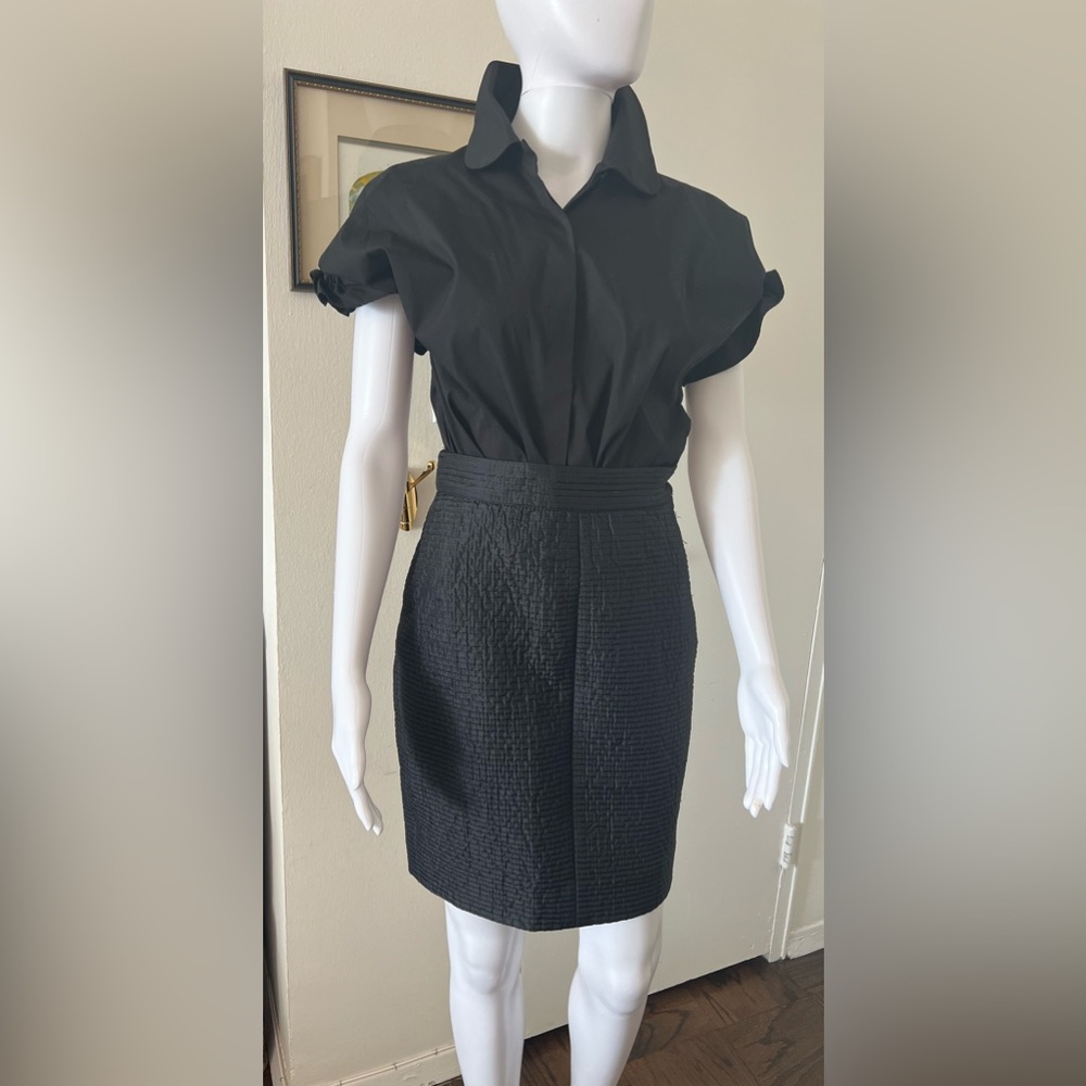 Vintage Gianfranco Ferre for Bergdorf Goodman Custom Silk Quilted Pencil Skirt - Picture 2 of 14